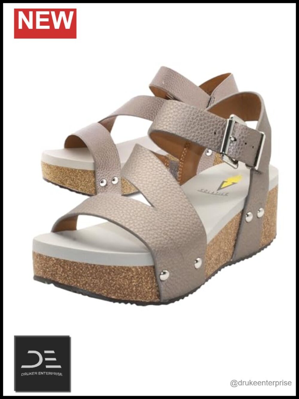 Vegan Leather Strappy Wedge Sandals Ankle Strap Low Heel